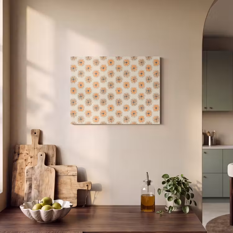 Akoestisch schilderij - Madelief - Patroon - Oranje — 3
