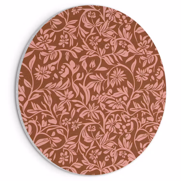 Akoestisch schilderij rond - Bloemen - Print - Roze — 1