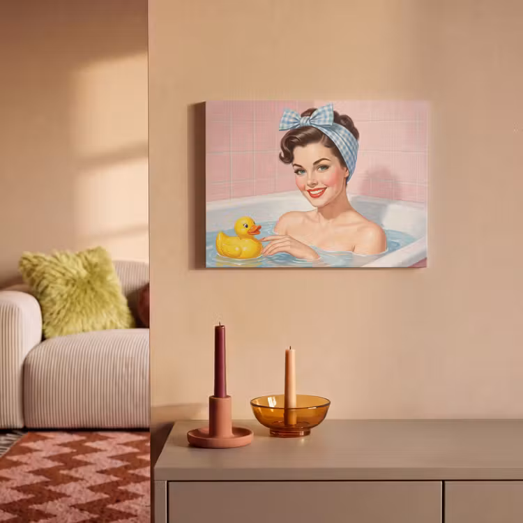 Akoestisch schilderij - Badkamer - Eend - Blauw — 2