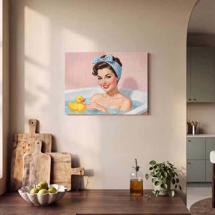 Akoestisch schilderij - Badkamer - Eend - Blauw — 3