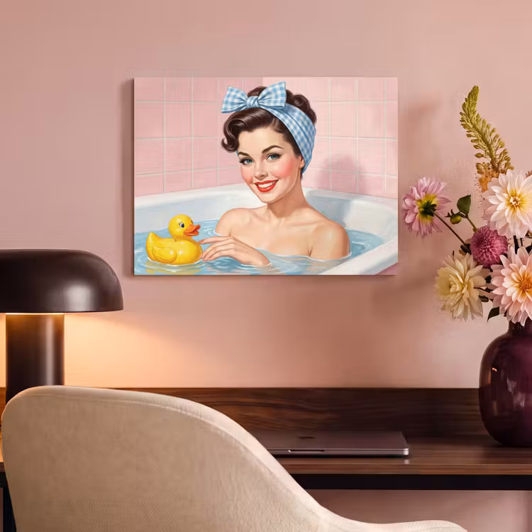 Akoestisch schilderij - Badkamer - Eend - Blauw — 4