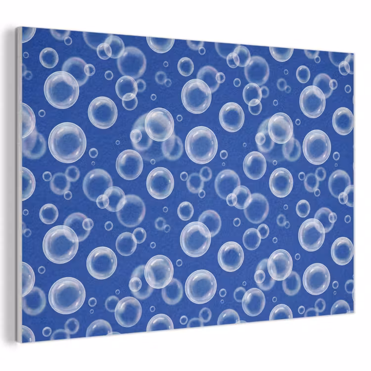 Akoestisch schilderij - Bubbels - Patroon - Blauw — 1