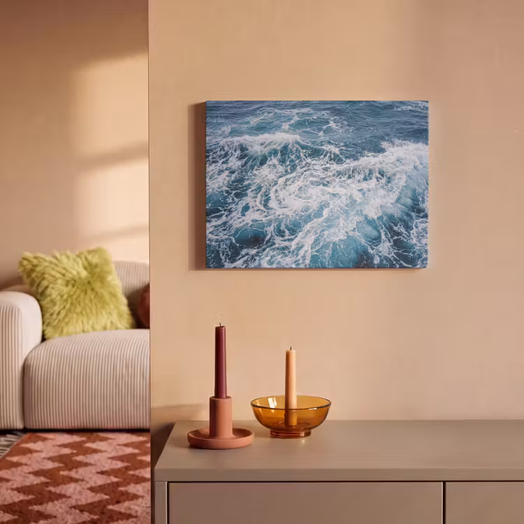 Akoestisch schilderij - Golven - Oceaan - Blauw — 2