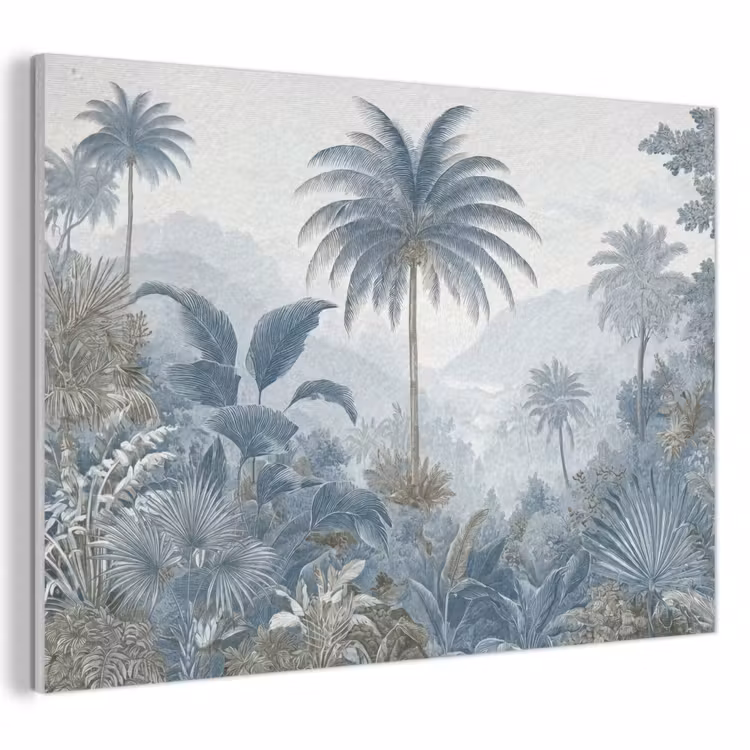 Akoestisch schilderij - Jungle - Modern - Blauw - Groen — 1