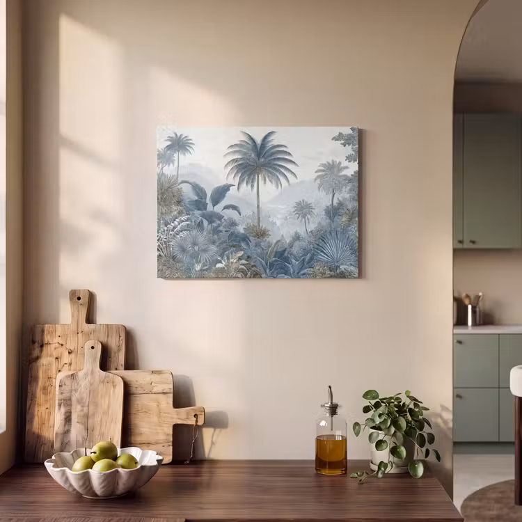 Akoestisch schilderij - Jungle - Modern - Blauw - Groen — 3