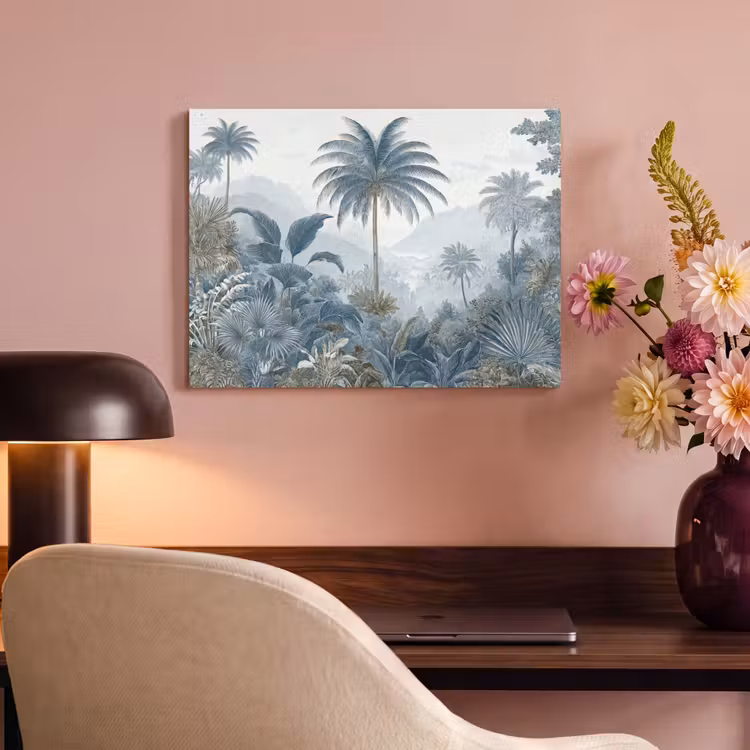 Akoestisch schilderij - Jungle - Modern - Blauw - Groen — 4