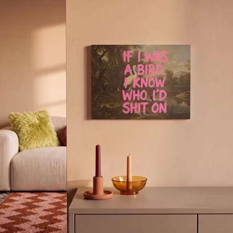 Akoestisch schilderij - Klassiek - Humor - Roze — 2