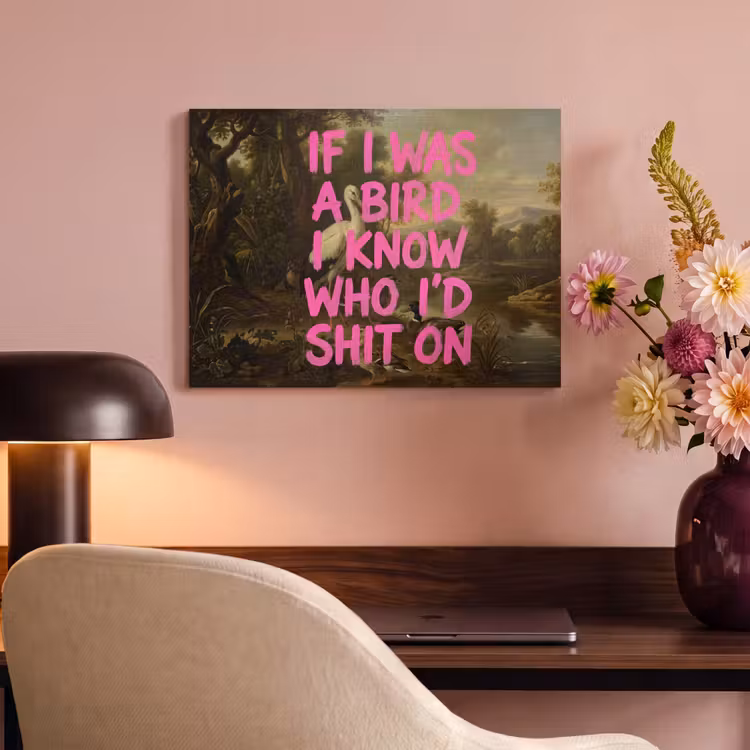 Akoestisch schilderij - Klassiek - Humor - Roze — 4