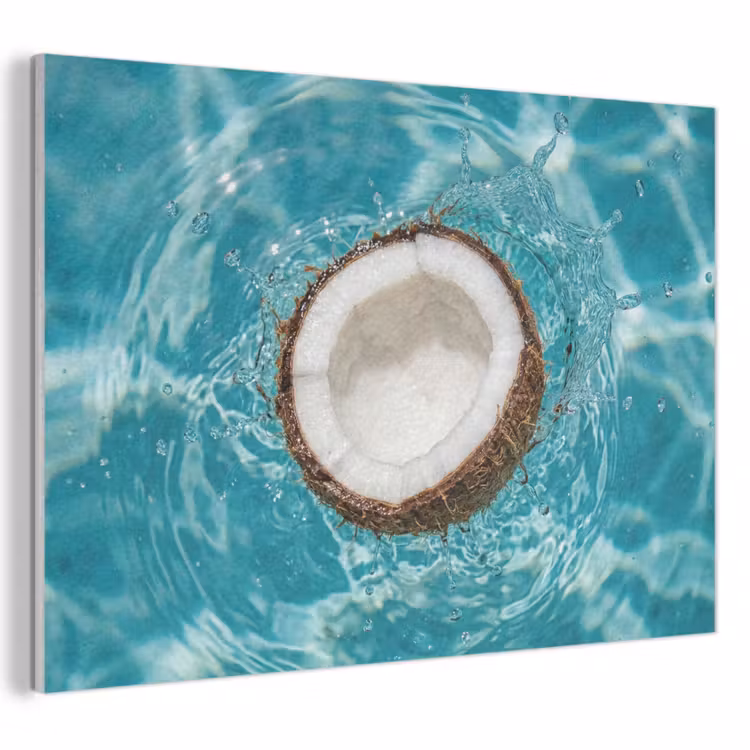 Akoestisch schilderij - Kokosnoot - Water - Wit — 1