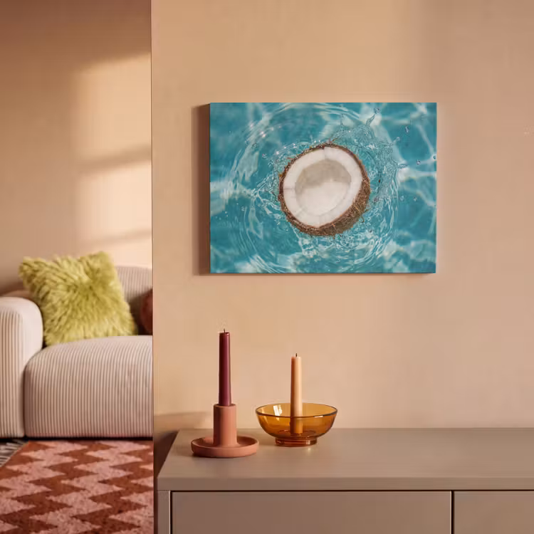 Akoestisch schilderij - Kokosnoot - Water - Wit — 2