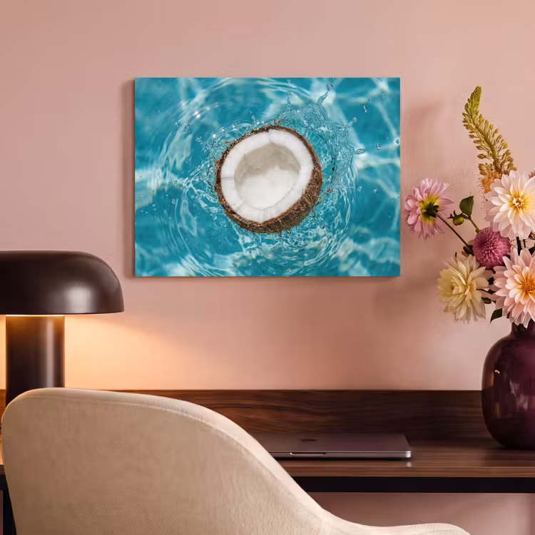 Akoestisch schilderij - Kokosnoot - Water - Wit — 4