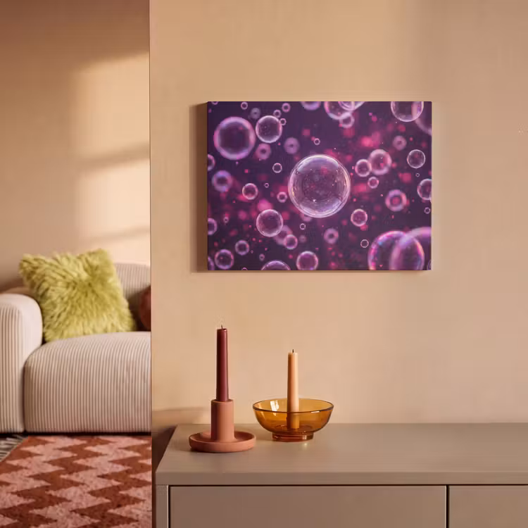 Akoestisch schilderij - Paars - Bubbels - Schuim — 2