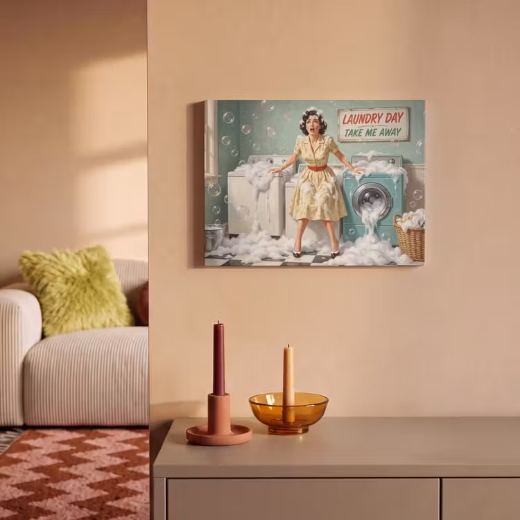 Akoestisch schilderij - Retro - Blauw - Vrouw — 2
