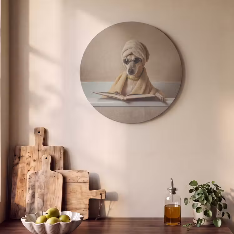 Akoestisch schilderij rond - Bad - Hond - Boek - Zonnebril — 4