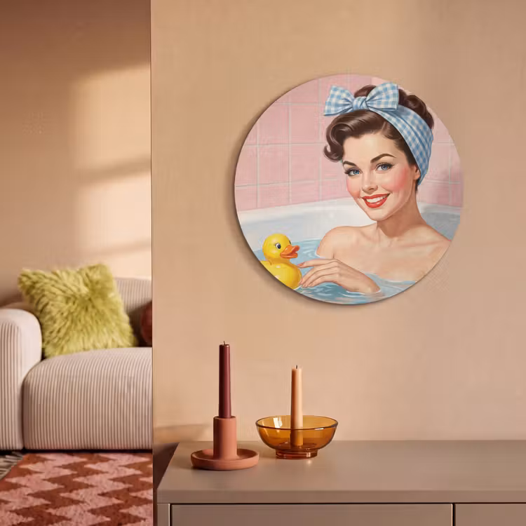 Akoestisch schilderij rond - Badkamer - Eend - Blauw — 3