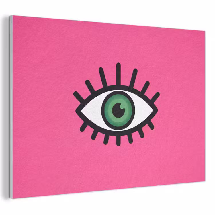 Akoestisch schilderij - Minimalistisch - Oog - Roze — 1