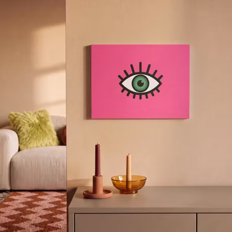 Akoestisch schilderij - Minimalistisch - Oog - Roze — 2