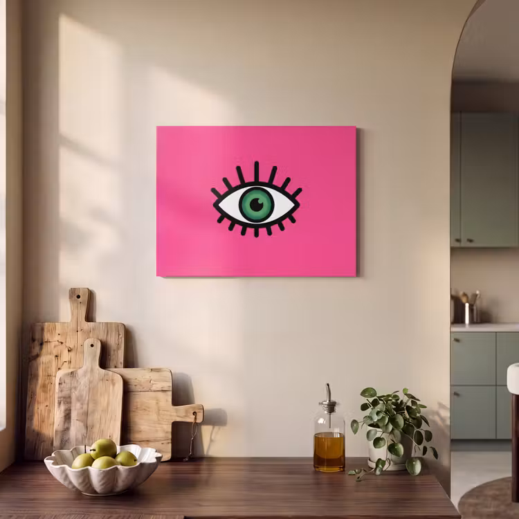 Akoestisch schilderij - Minimalistisch - Oog - Roze — 3