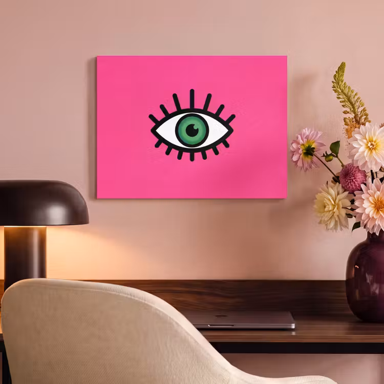 Akoestisch schilderij - Minimalistisch - Oog - Roze — 4