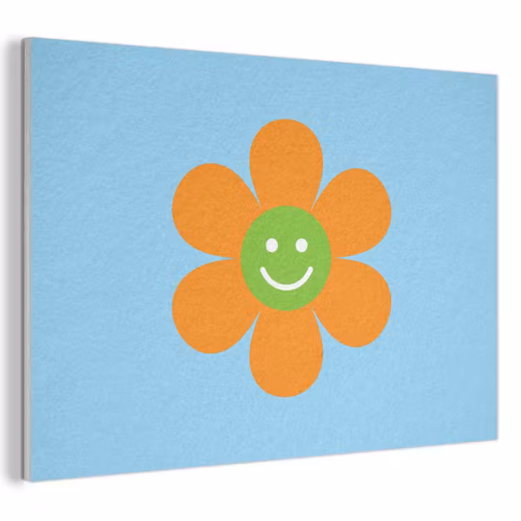 Akoestisch schilderij - Bloem - Smiley - Kleurrijk — 1