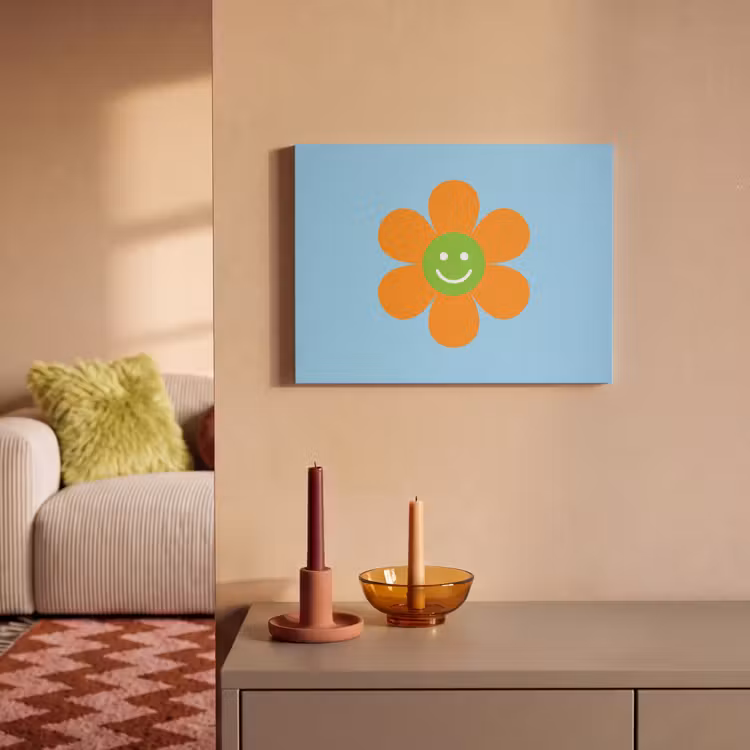 Akoestisch schilderij - Bloem - Smiley - Kleurrijk — 2