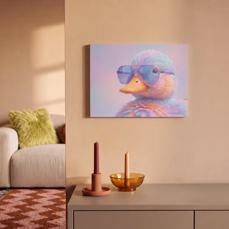 Akoestisch schilderij - Eend - bril - Pastel — 2