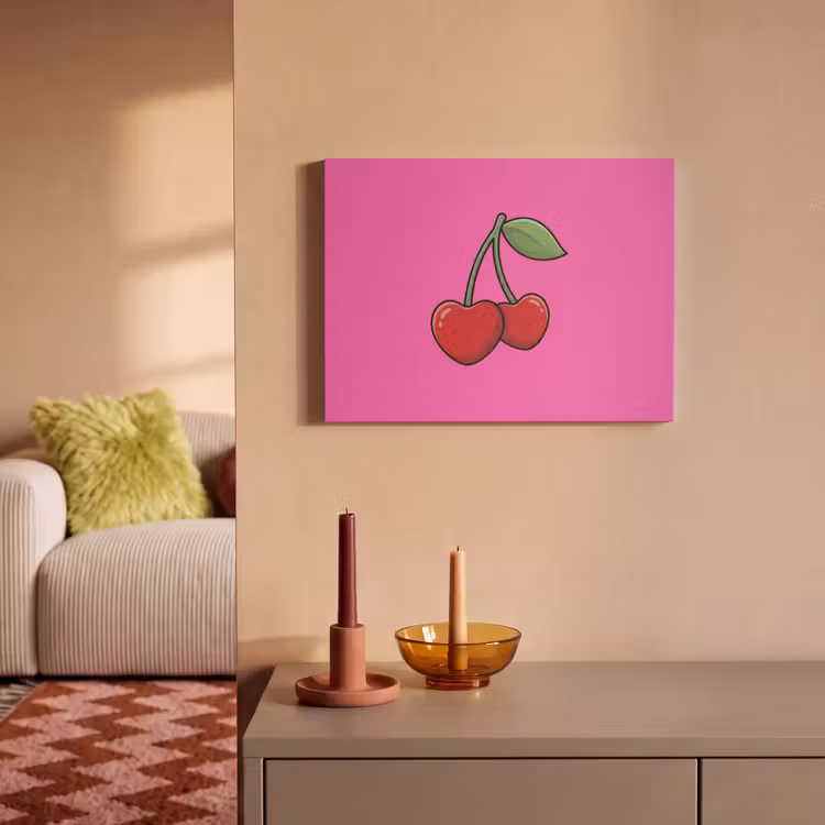 Akoestisch schilderij - Kers - Roze - Fruit — 2