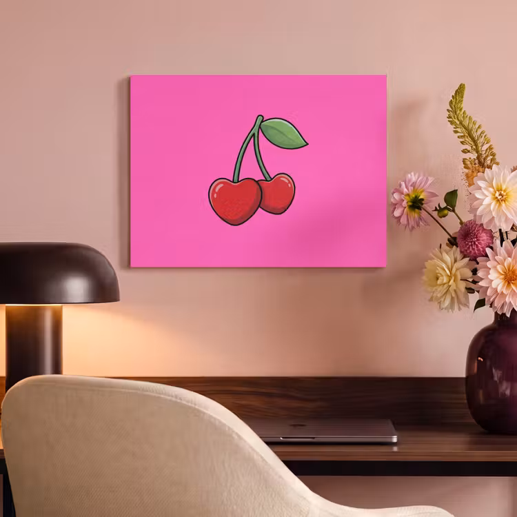 Akoestisch schilderij - Kers - Roze - Fruit — 4