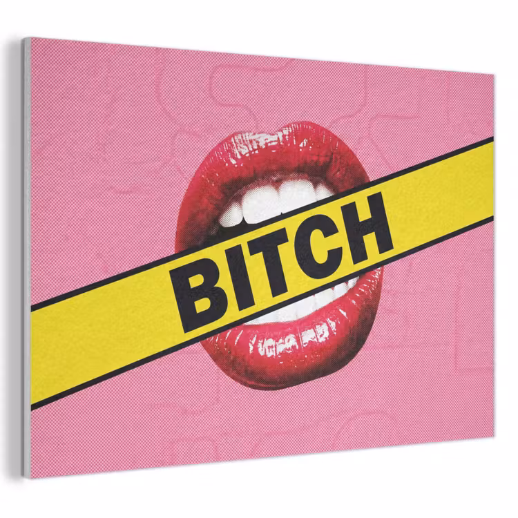 Akoestisch schilderij - Lippen - Tekst - Kleurrijk — 1