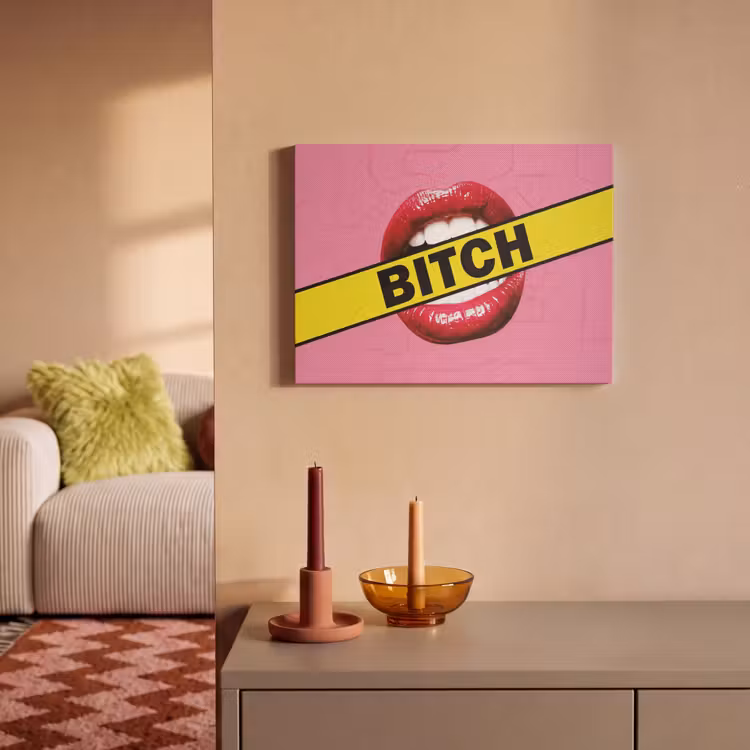 Akoestisch schilderij - Lippen - Tekst - Kleurrijk — 2