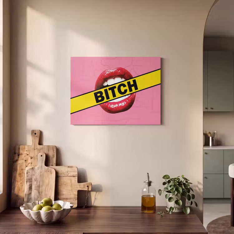 Akoestisch schilderij - Lippen - Tekst - Kleurrijk — 3