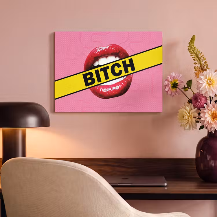 Akoestisch schilderij - Lippen - Tekst - Kleurrijk — 4