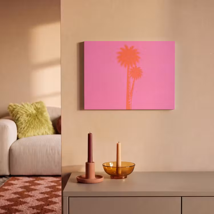Akoestisch schilderij - Palmbomen - Modern - Roze — 2