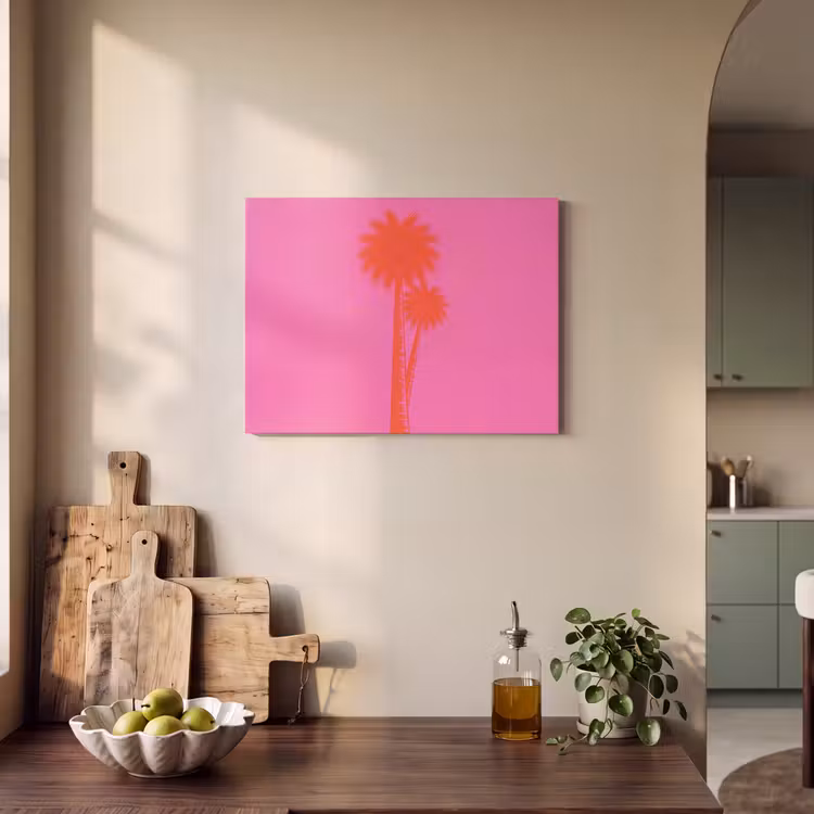 Akoestisch schilderij - Palmbomen - Modern - Roze — 3