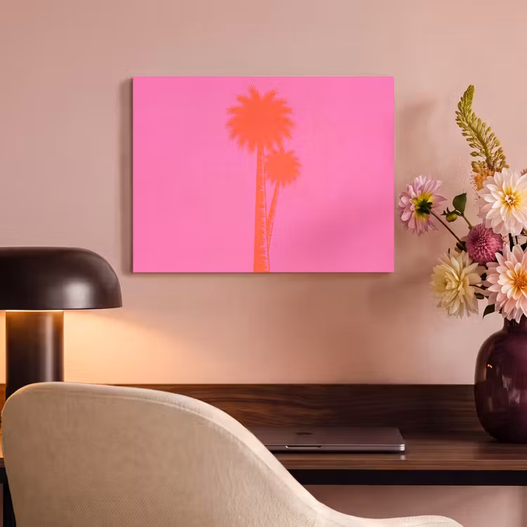 Akoestisch schilderij - Palmbomen - Modern - Roze — 4