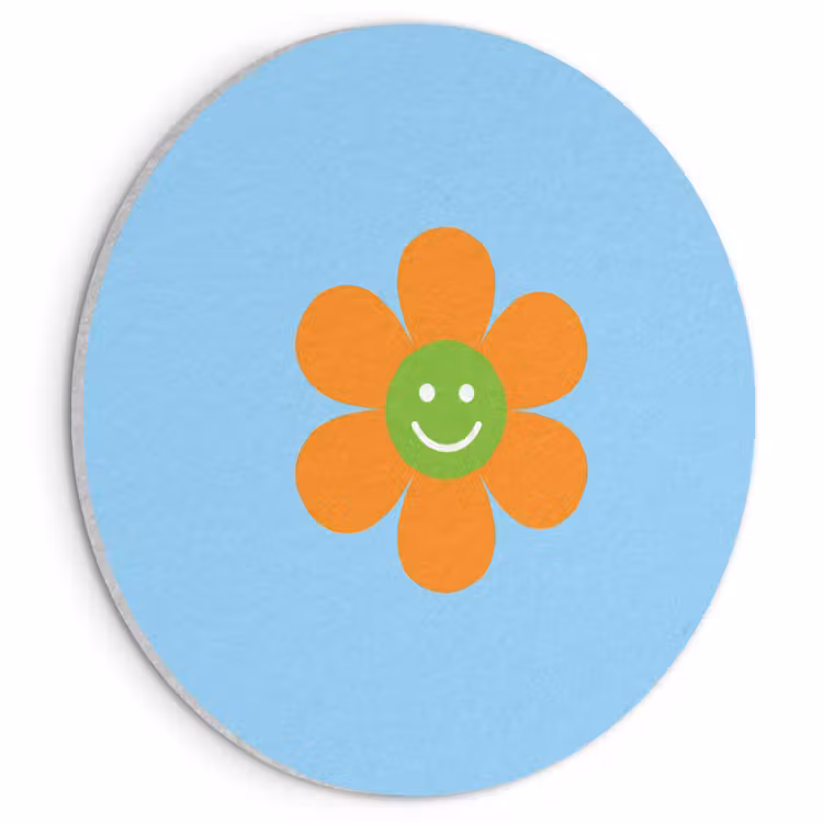 Akoestisch schilderij rond - Bloem - Smiley - Kleurrijk — 1