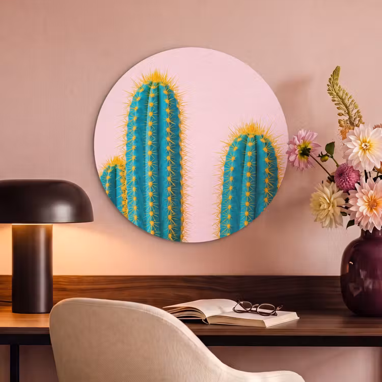 Akoestisch schilderij rond - Cactussen - Modern - Pastel — 2