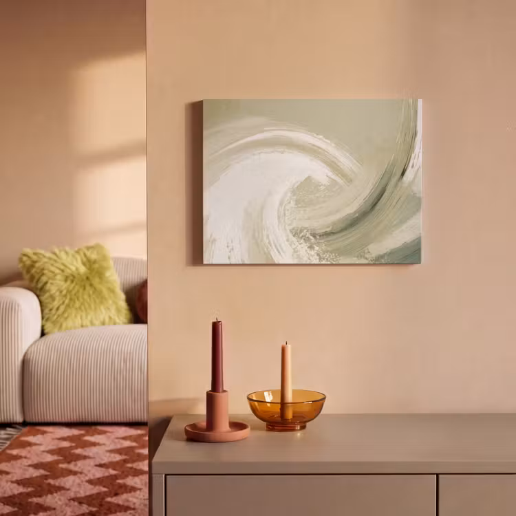 Akoestisch schilderij - Abstract - Penseelstreken - Golven - Groen — 2