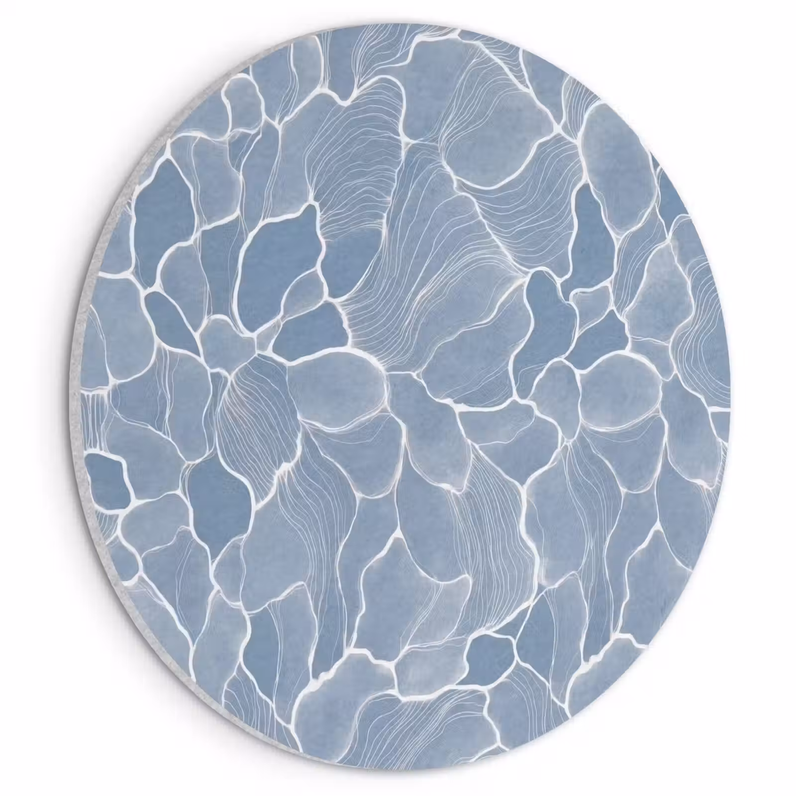 Akoestisch schilderij rond - Abstract - Blauw - Bladeren — 1