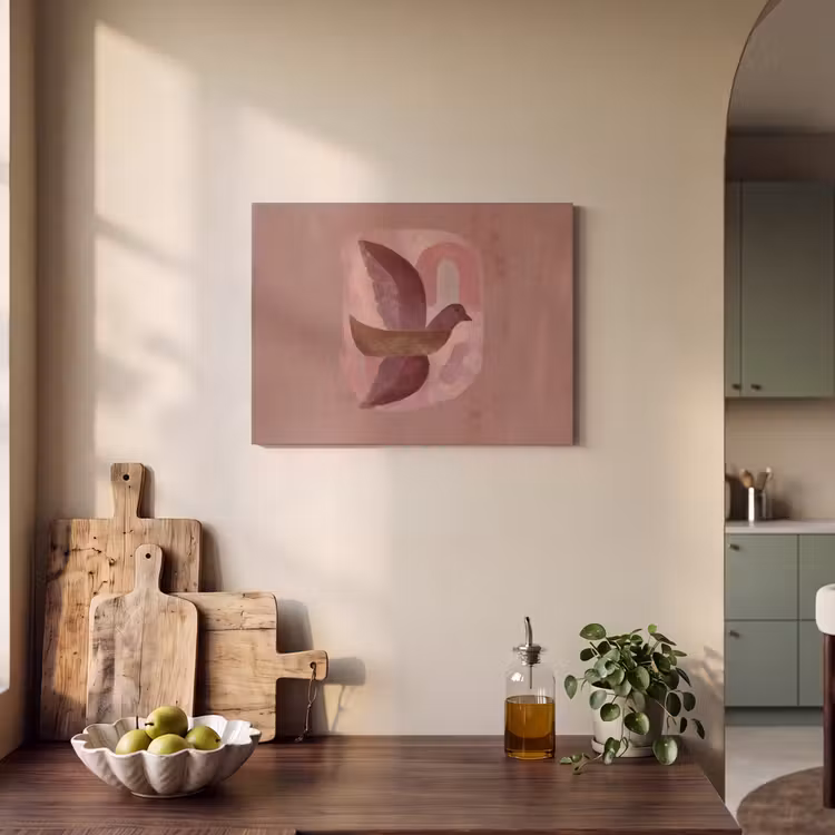 Akoestisch schilderij - Illustratie - Vogels - Abstract - Roze — 3