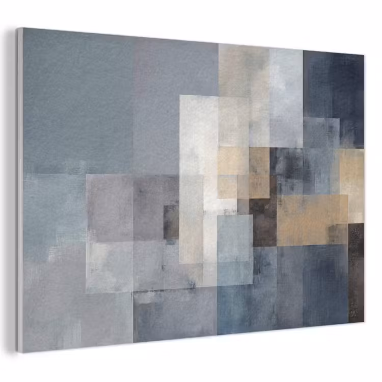 Akoestisch schilderij - Rechthoeken - Abstract - Blauw — 1