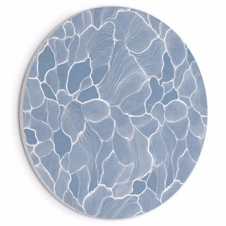Akoestisch schilderij rond - Abstract - Blauw - Bladeren — 1