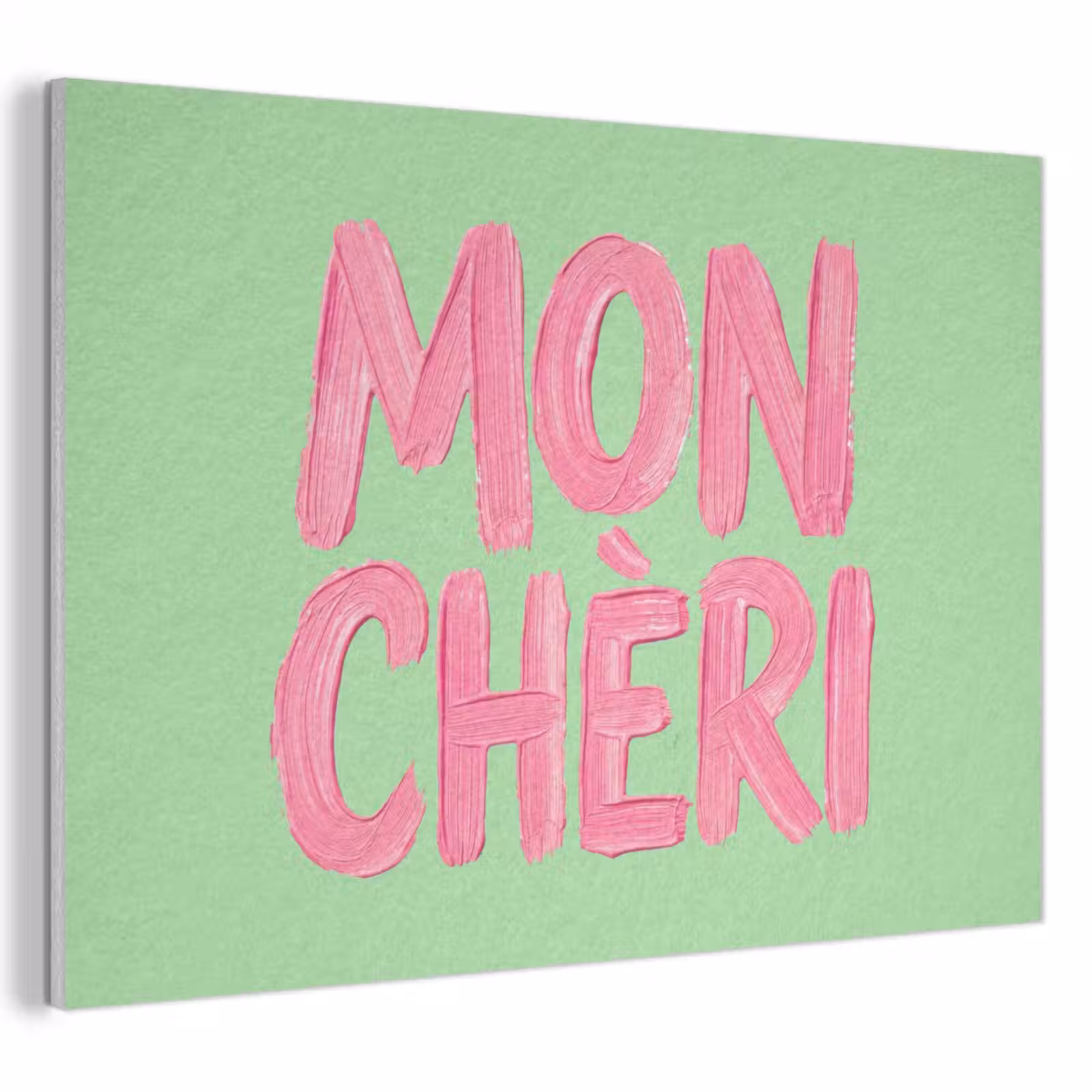Akoestisch schilderij - Mon cheri - Groen - Roze — 1