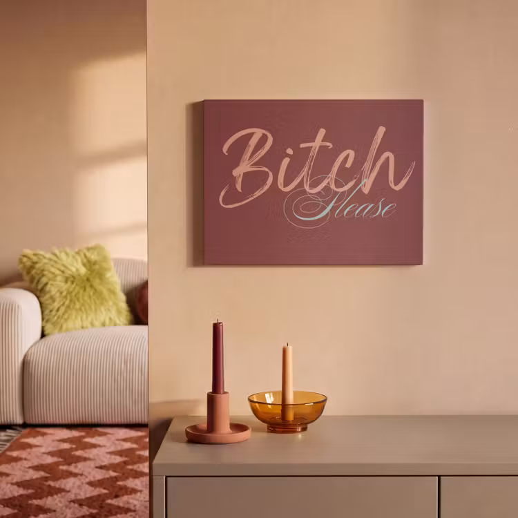 Akoestisch schilderij - Bitch please - Rood - Blauw — 2
