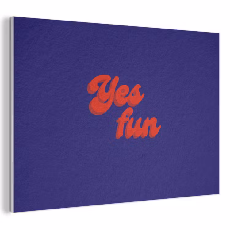 Akoestisch schilderij - Blauw - Rood - Yes fun - 3D — 1