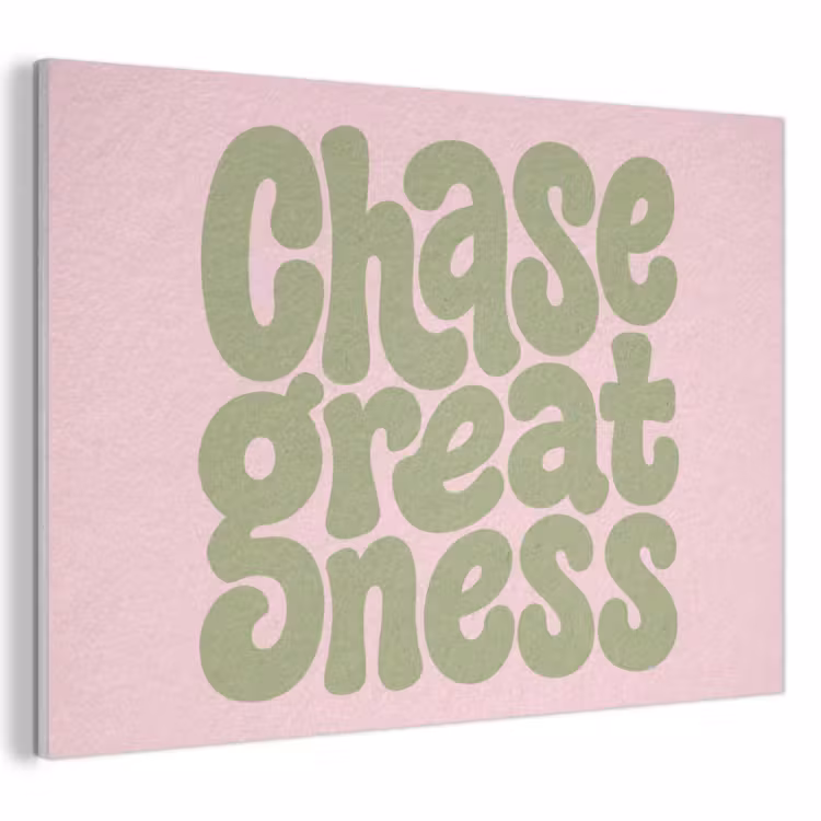 Akoestisch schilderij - Chase greatness - Groen - Roze - Retro — 1