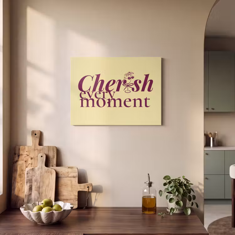 Akoestisch schilderij - Cherish every moment - Cocktailglas - Geel — 3