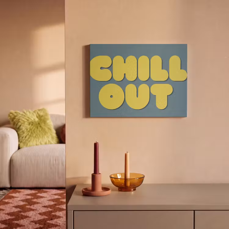 Akoestisch schilderij - Chill out - Geel - Blauw — 2