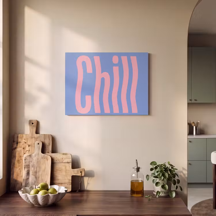 Akoestisch schilderij - Chill - Roze - Blauw - Golvend — 3