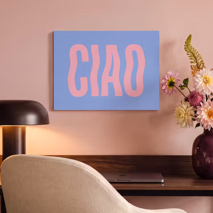 Akoestisch schilderij - Ciao - Roze - Blauw - Golvend — 4